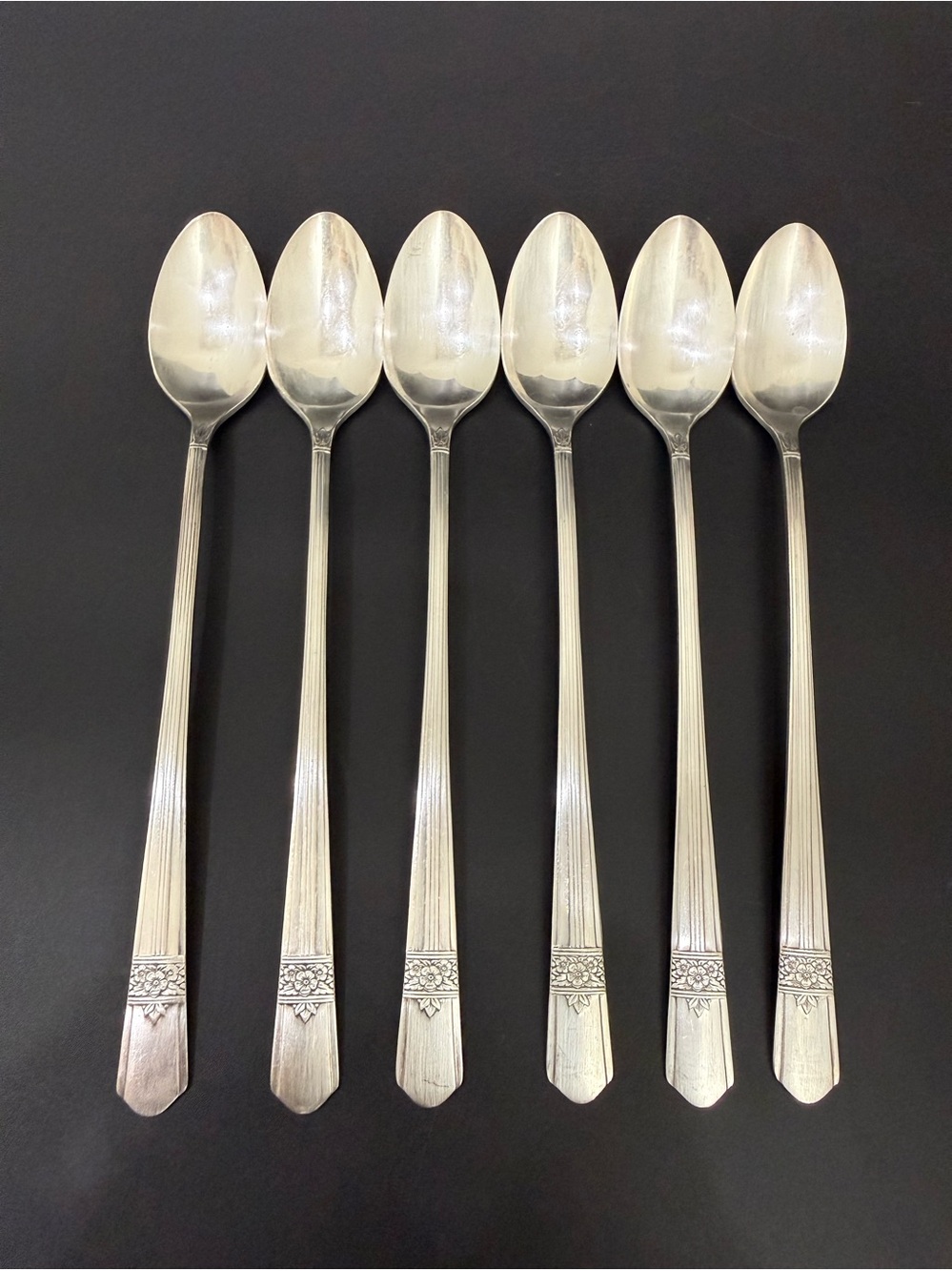 Vintage ONEIDA Simeon & George Rogers Co. Silver Rose Silver-plate Ice Tea Spoon